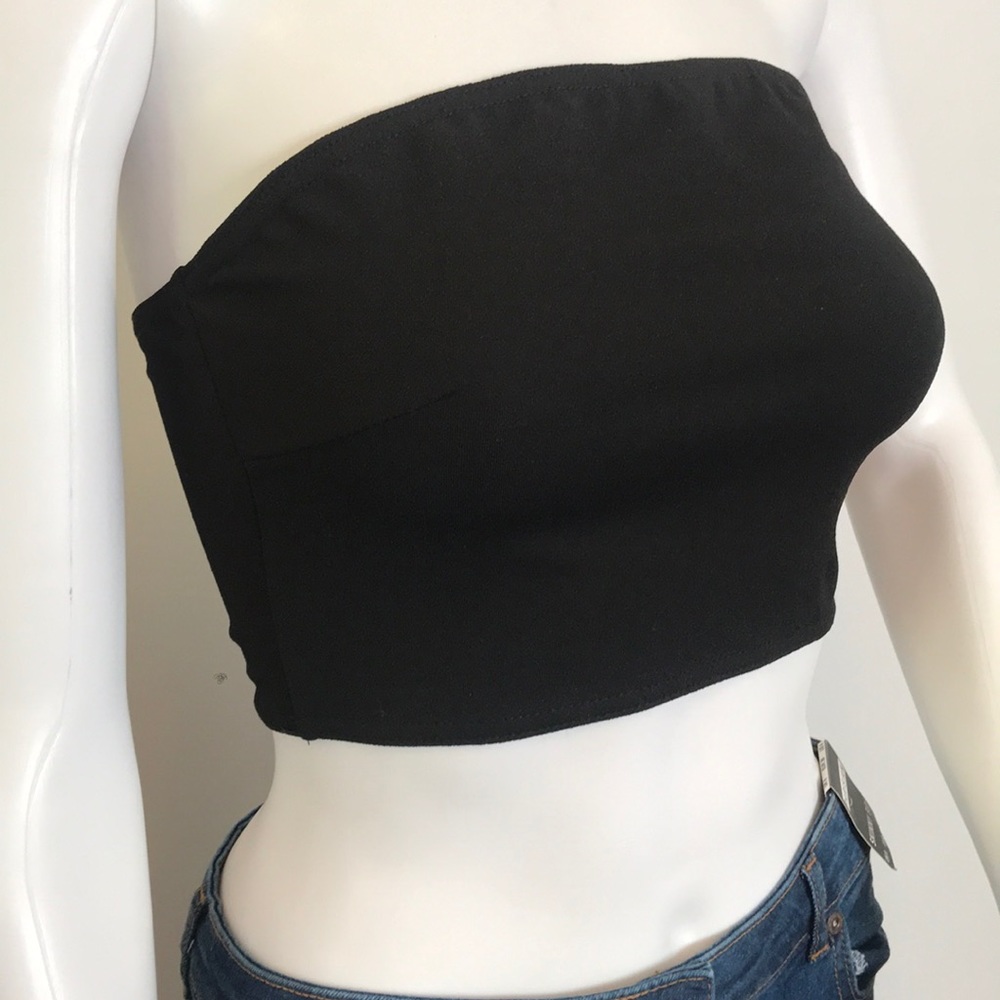 NWT Black Tube Top Crop
